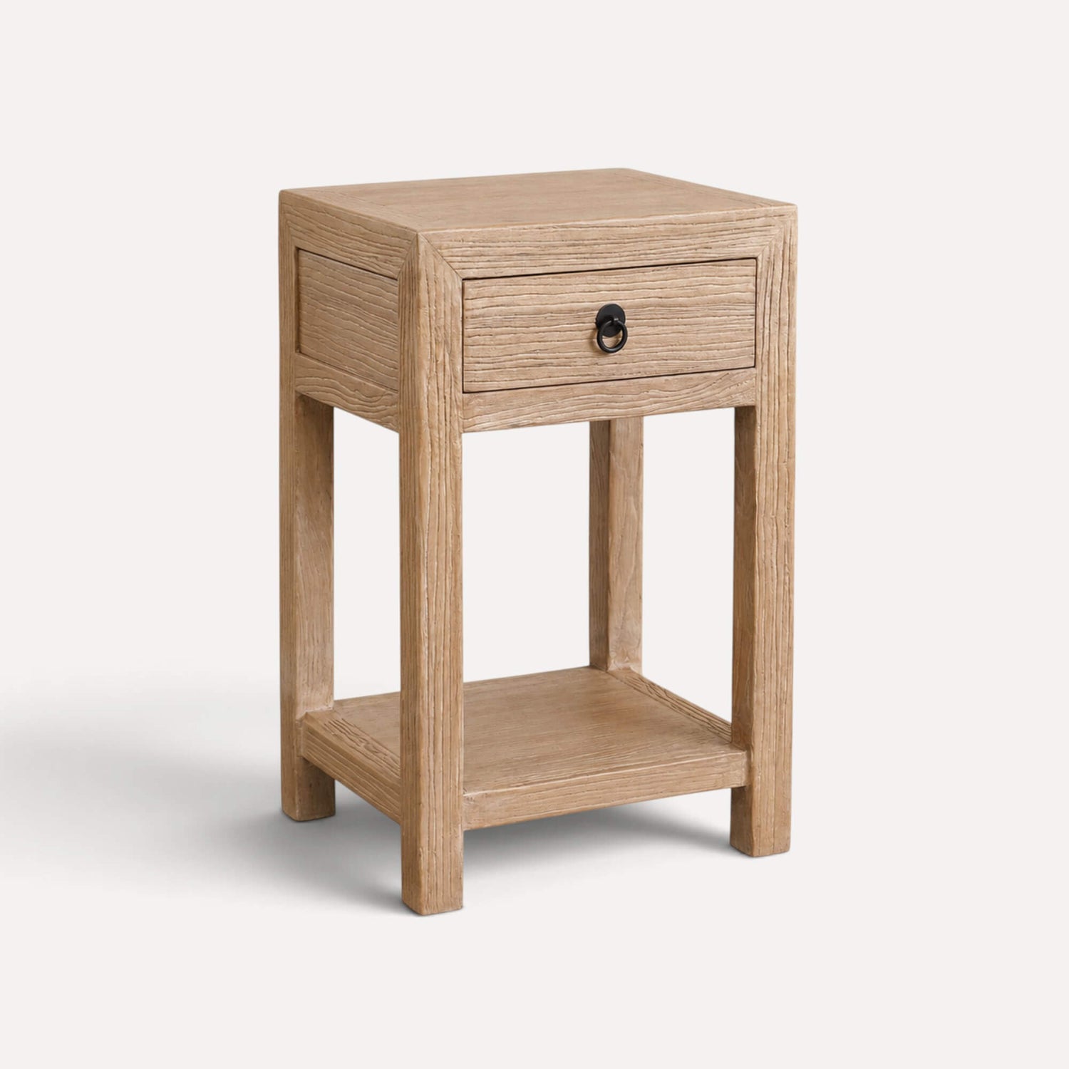 Narrow Elm Bedside Table L400mm