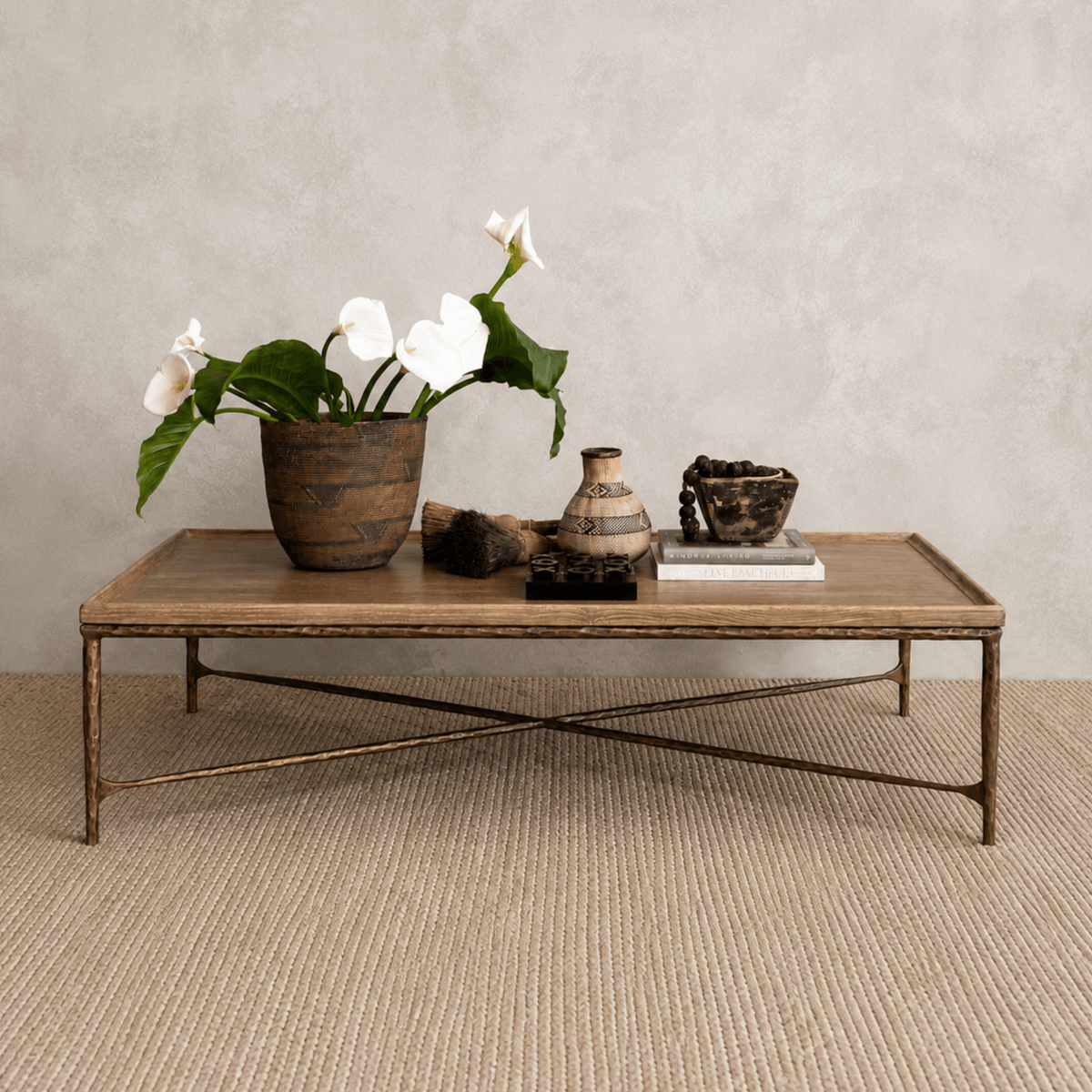 Elm &amp; Brass Coffee Table