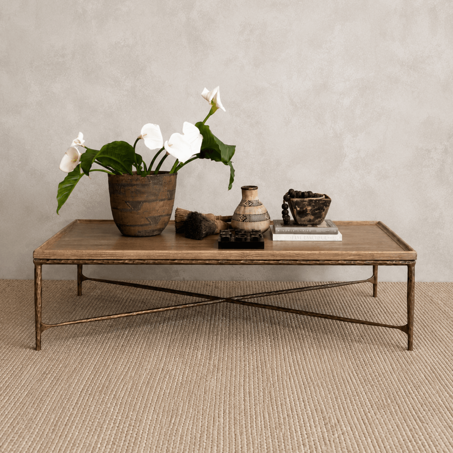 Elm &amp; Brass Coffee Table