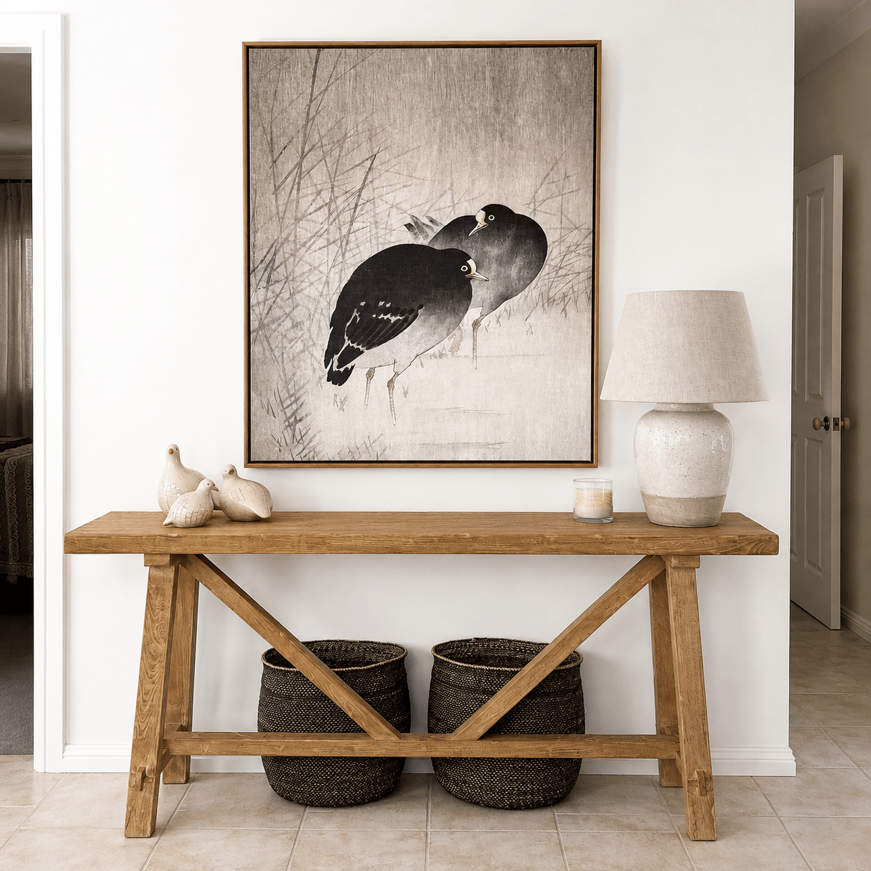 Cross Strut Elm Console 1800L - Natural