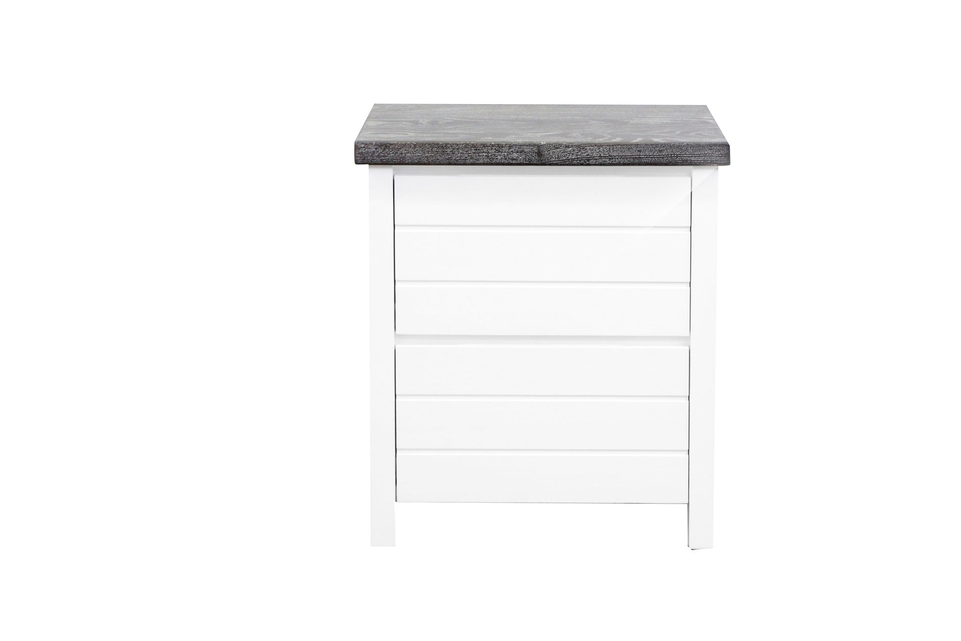 Coast Bedside L600mm - 2 Drawer - White &amp; Grey Limed