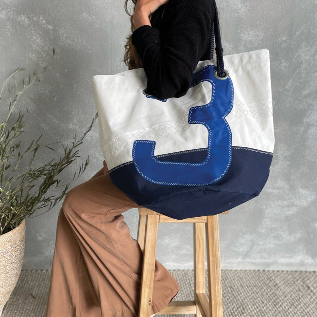 727 Recycled Sail Bag - Blue &quot;3&quot; Homewares Beachwood Designs 