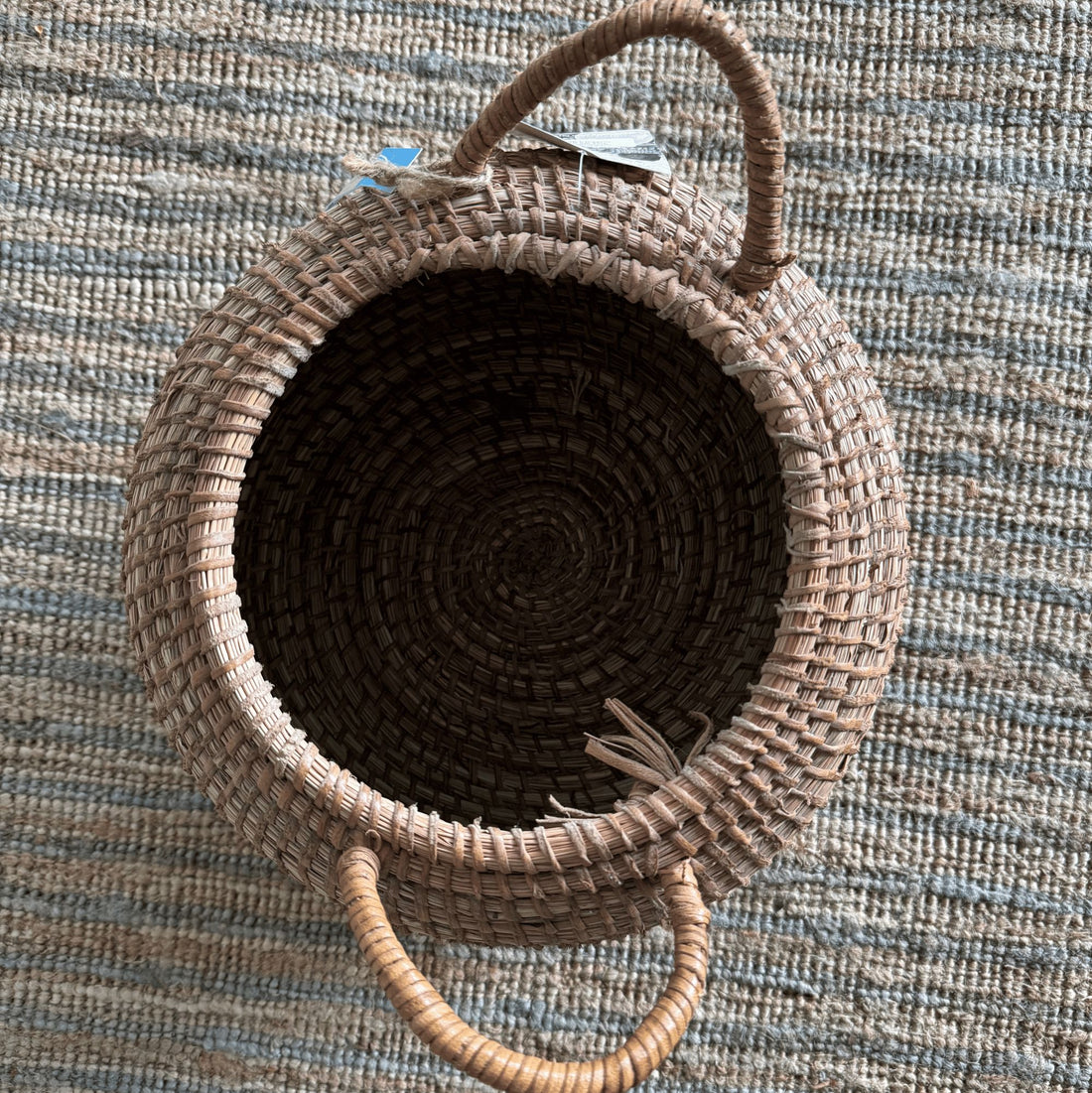 African Straw Basket with Lid Homewares Beachwood Designs 