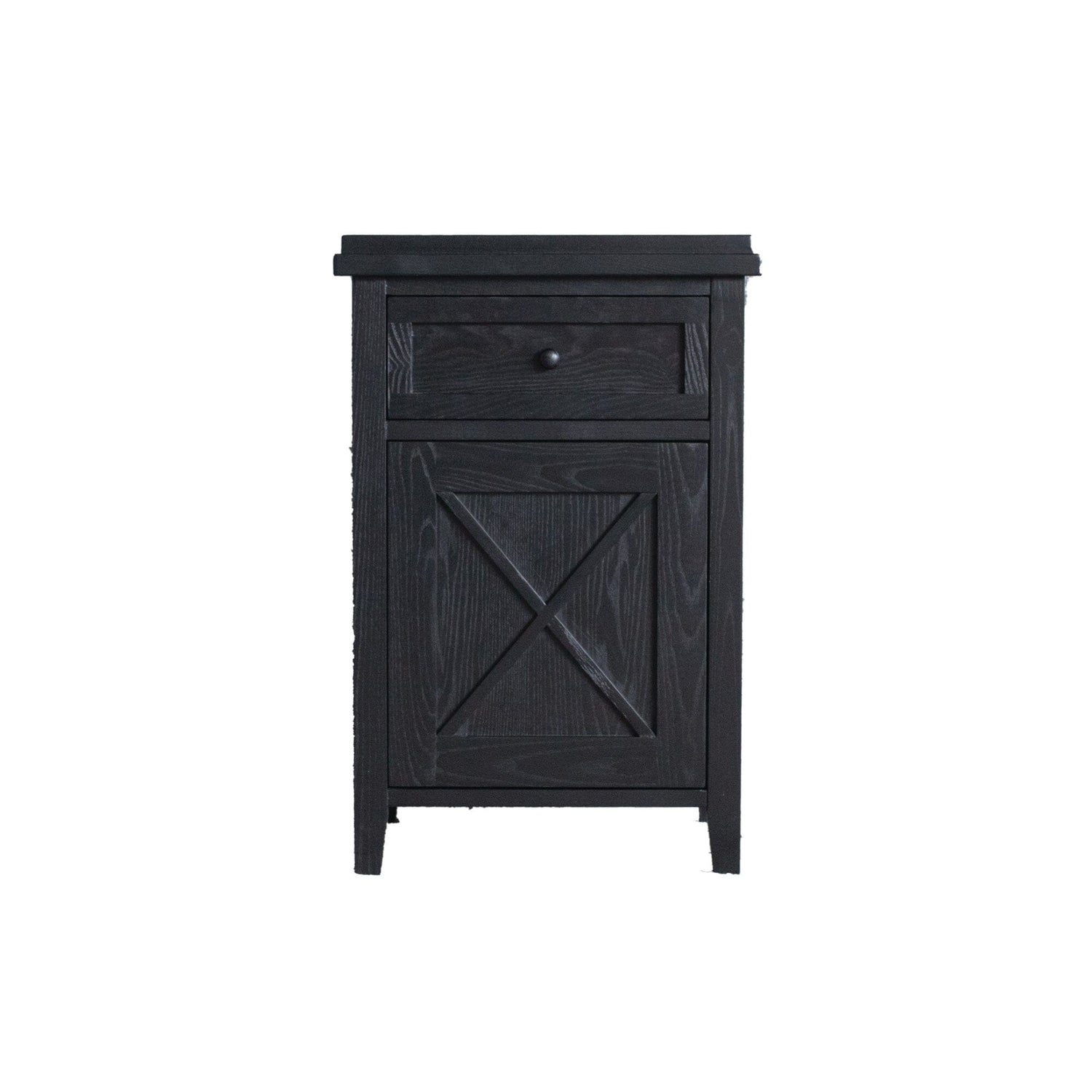 Bahamas Bedside L500mm - 1 Drawer &amp; Door Bedroom Furniture Beachwood Designs Black