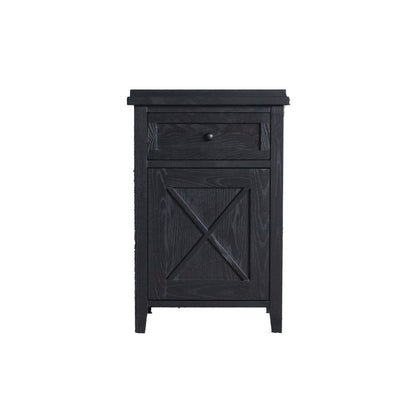 Bahamas Bedside L500mm - 1 Drawer &amp; Door Bedroom Furniture Beachwood Designs Black 