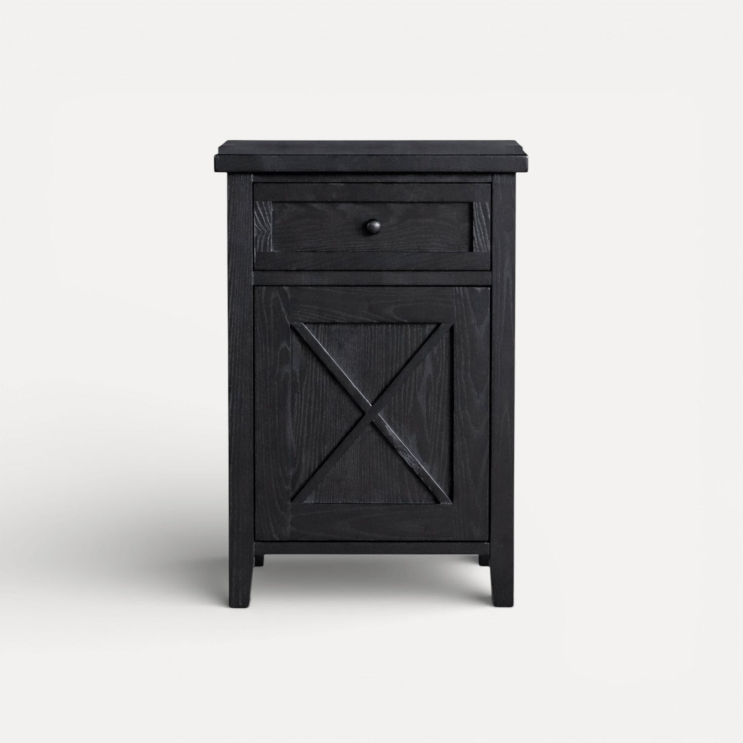 Bahamas Bedside L500mm - 1 Drawer &amp; Door Bedroom Furniture Beachwood Designs Black 