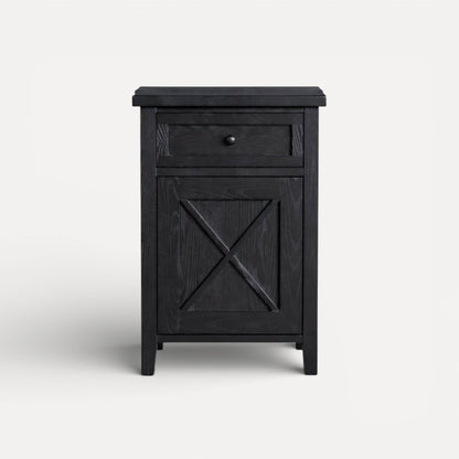 Bahamas Bedside L500mm - 1 Drawer &amp; Door Bedroom Furniture Beachwood Designs Black 