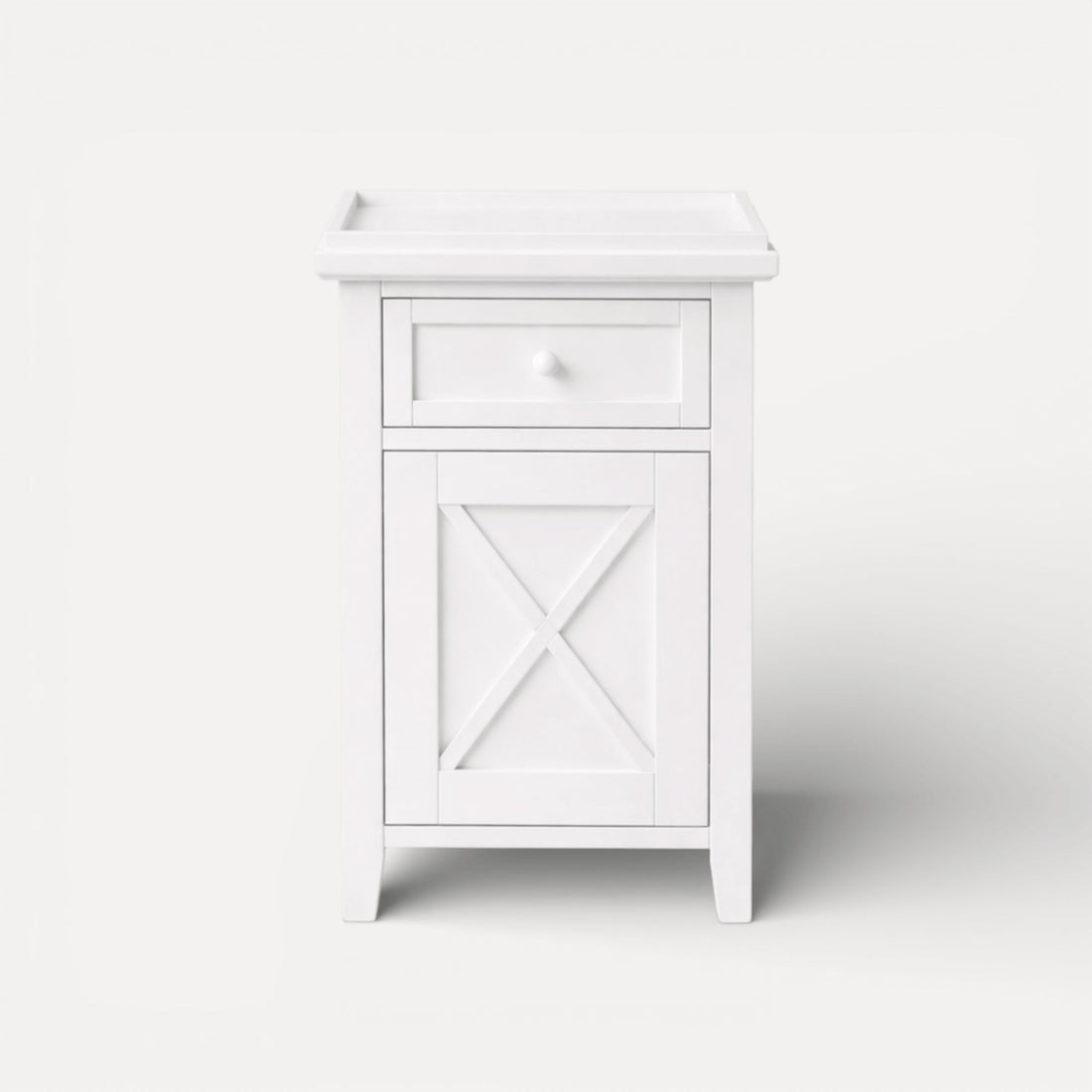Bahamas Bedside L500mm - 1 Drawer & Door Bedroom Furniture Beachwood Designs White