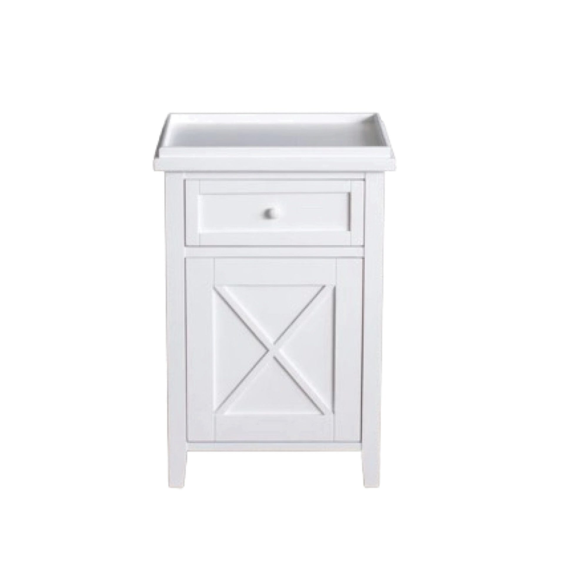 Bahamas Bedside L500mm - 1 Drawer &amp; Door Bedroom Furniture Beachwood Designs White 