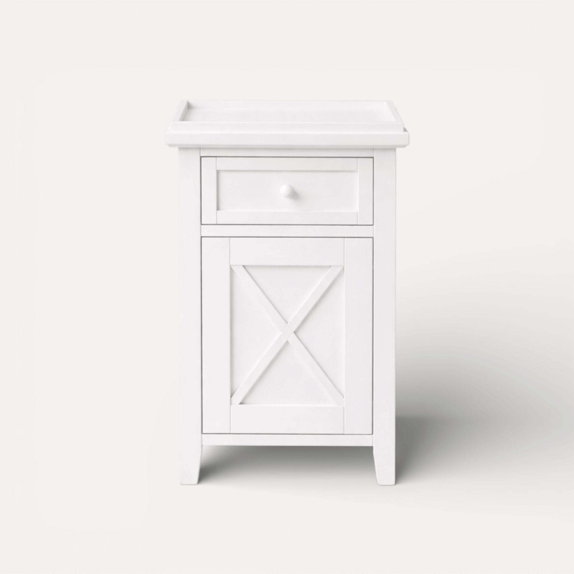 Bahamas Bedside L500mm - 1 Drawer &amp; Door Bedroom Furniture Beachwood Designs White 