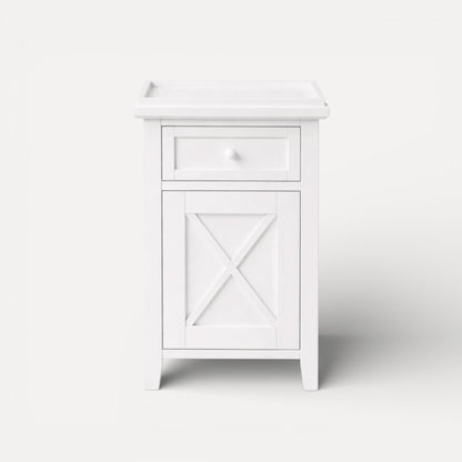 Bahamas Bedside L500mm - 1 Drawer &amp; Door Bedroom Furniture Beachwood Designs White 