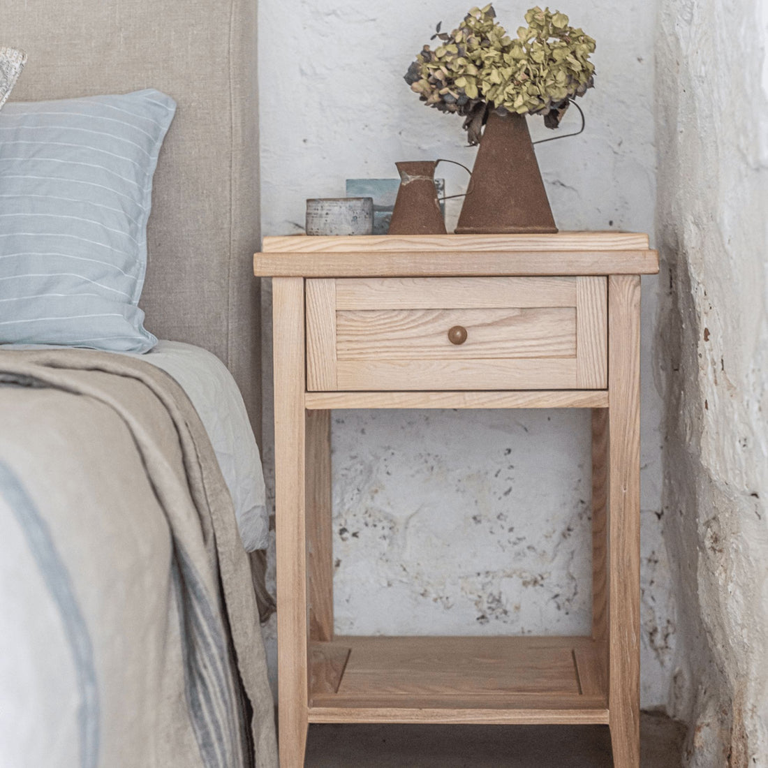 Bahamas Bedside L500mm - 1 Drawer &amp; Shelf Bedroom Furniture Beachwood Designs 