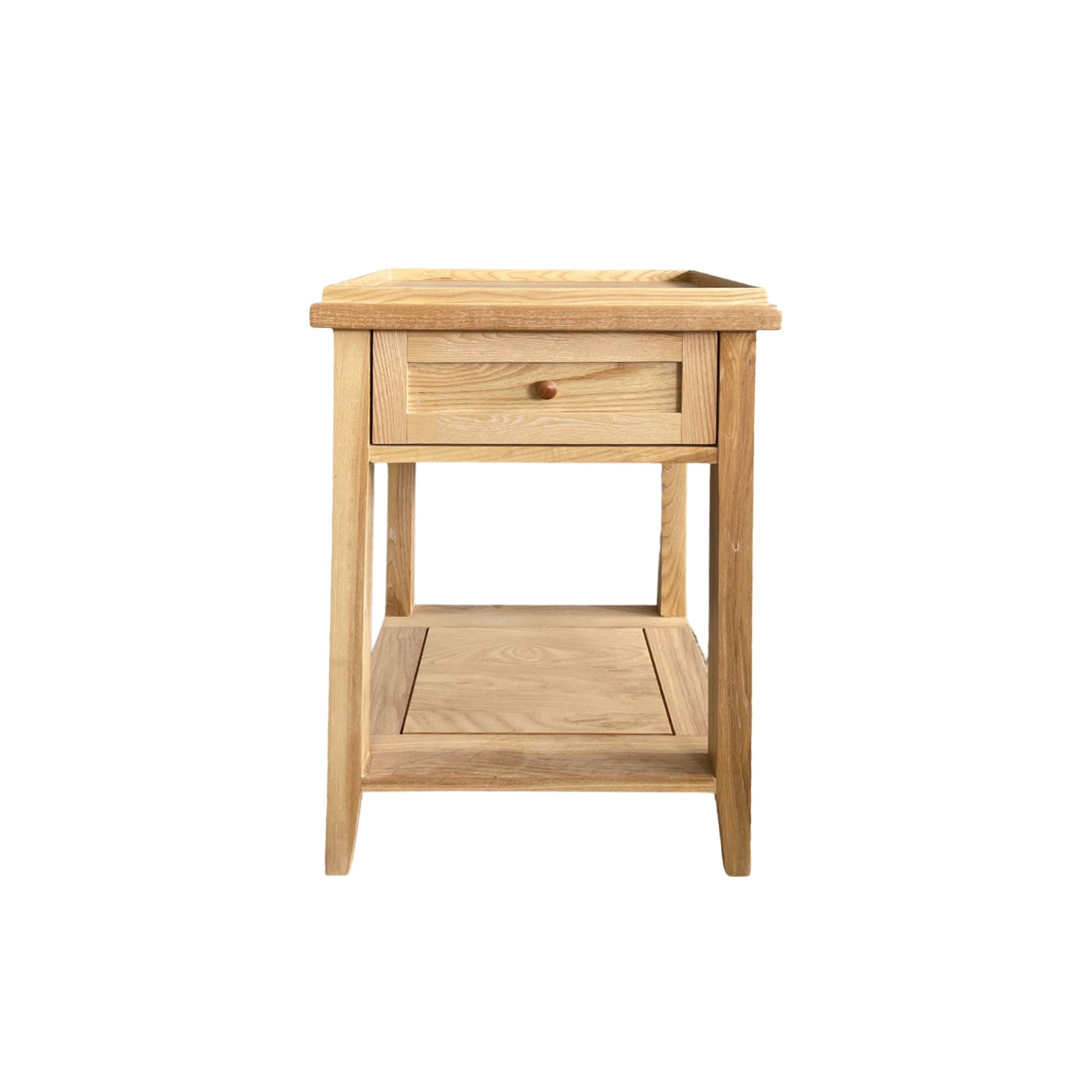 Bahamas Bedside L500mm - 1 Drawer &amp; Shelf Bedroom Furniture Beachwood Designs Limed Ash