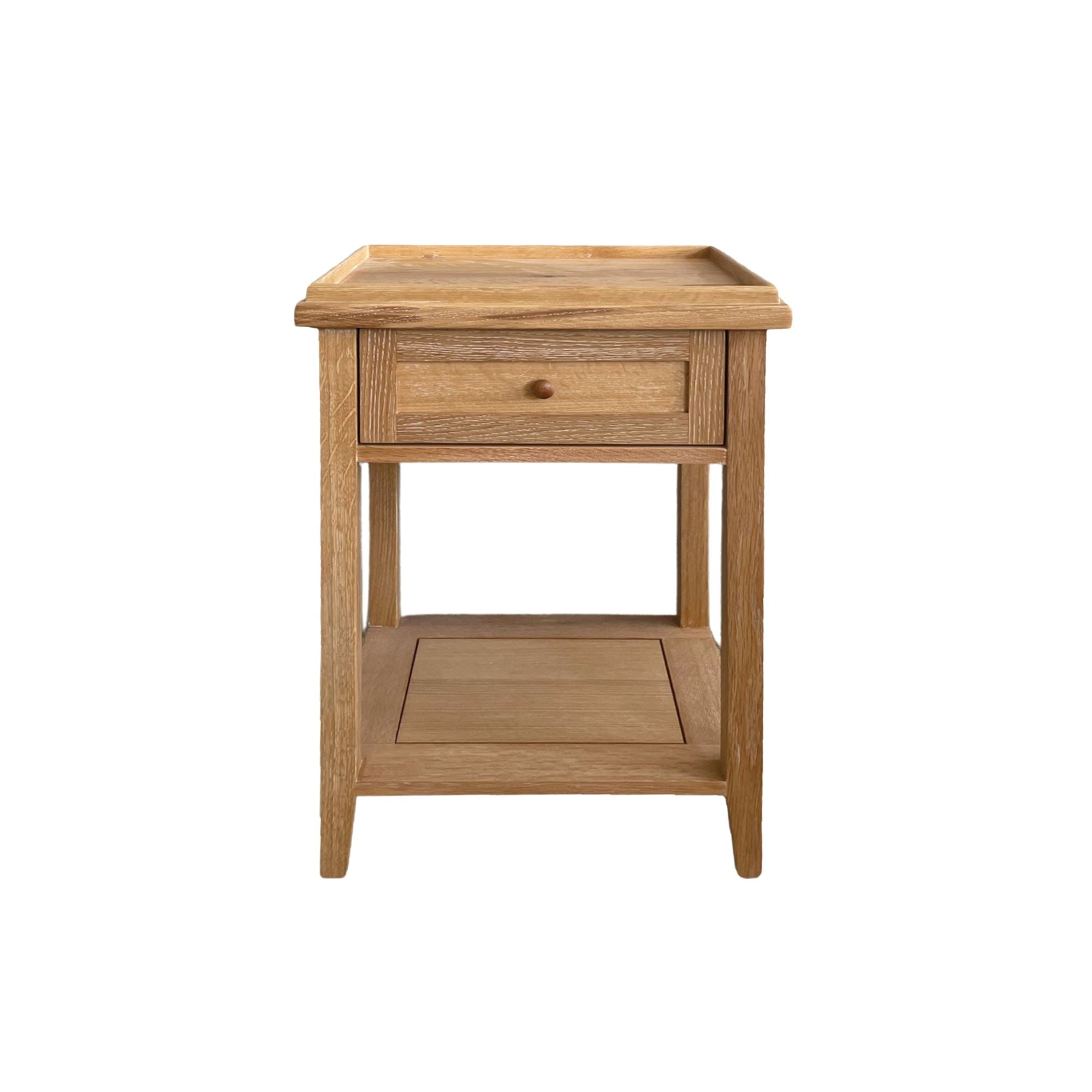 Bahamas Bedside L500mm - 1 Drawer &amp; Shelf Bedroom Furniture Beachwood Designs Limed Oak 