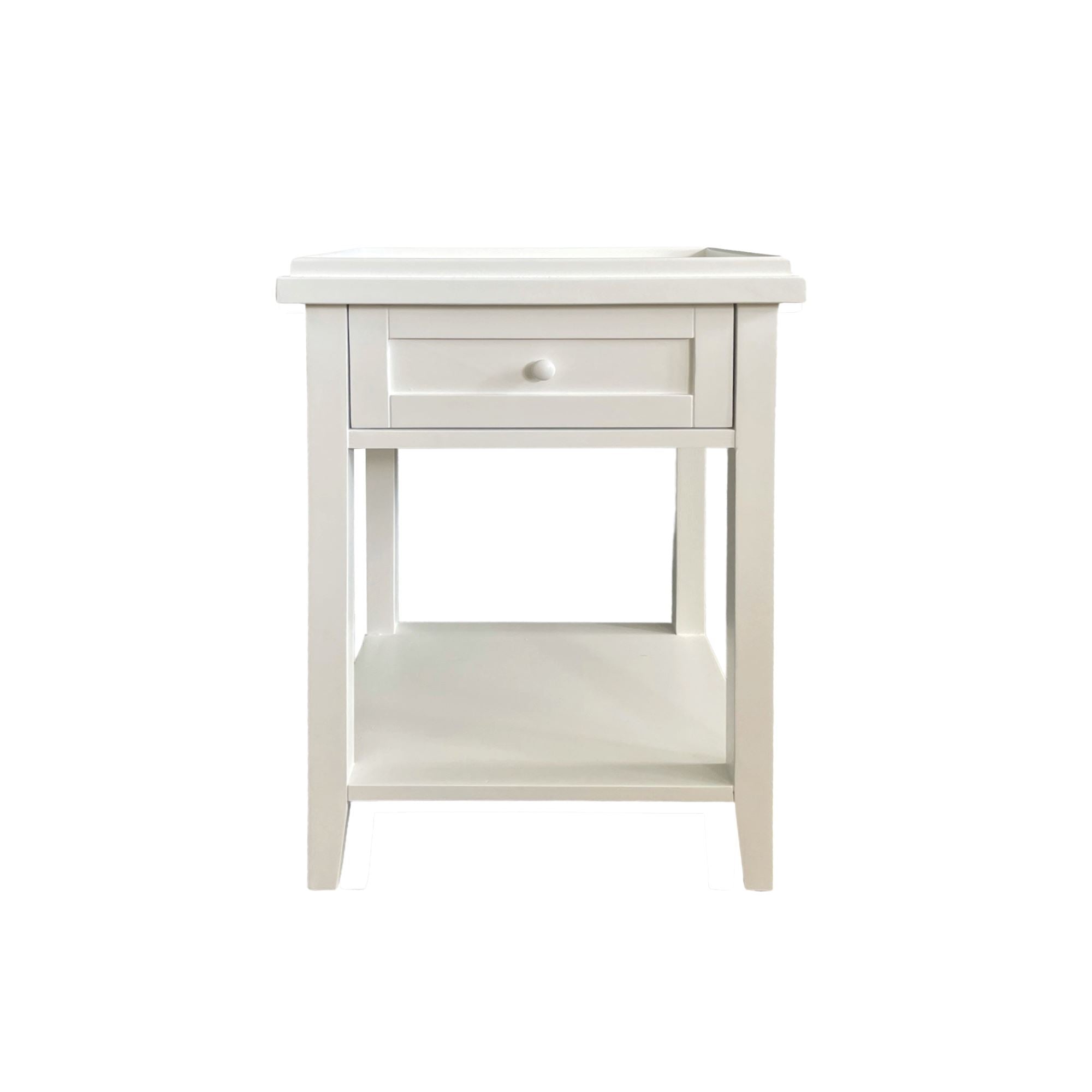 Bahamas Bedside L500mm - 1 Drawer &amp; Shelf Bedroom Furniture Beachwood Designs White 