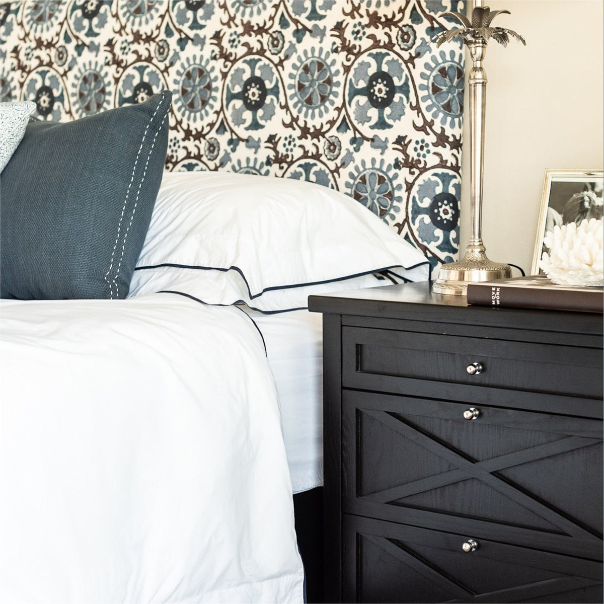 Bahamas Bedside L550mm - 3 Drawer Bedroom Furniture Beachwood Designs