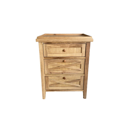 Bahamas Bedside L550mm - 3 Drawer Bedroom Furniture Beachwood Designs Limed Oak 