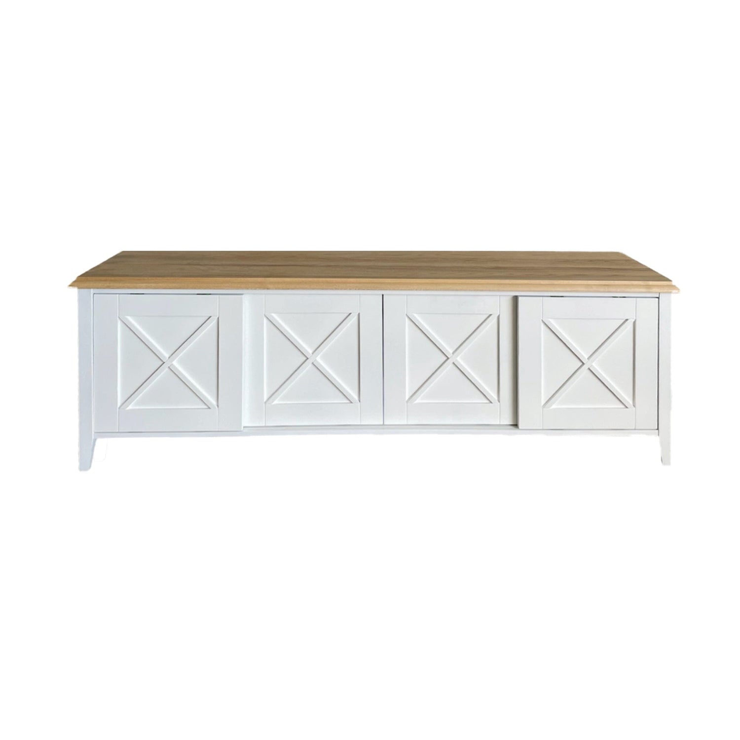 Bahamas Media Unit L2000mm - White &amp; Limed Ash Living Furniture Beachwood Designs 