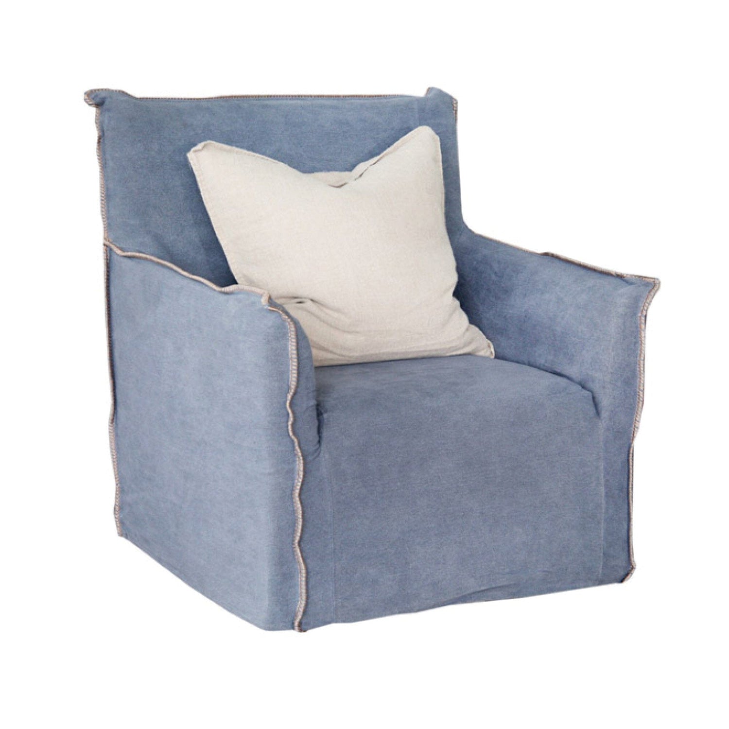 Belongil Armchair Living Furniture Beachwood Designs Cobalt Linen 