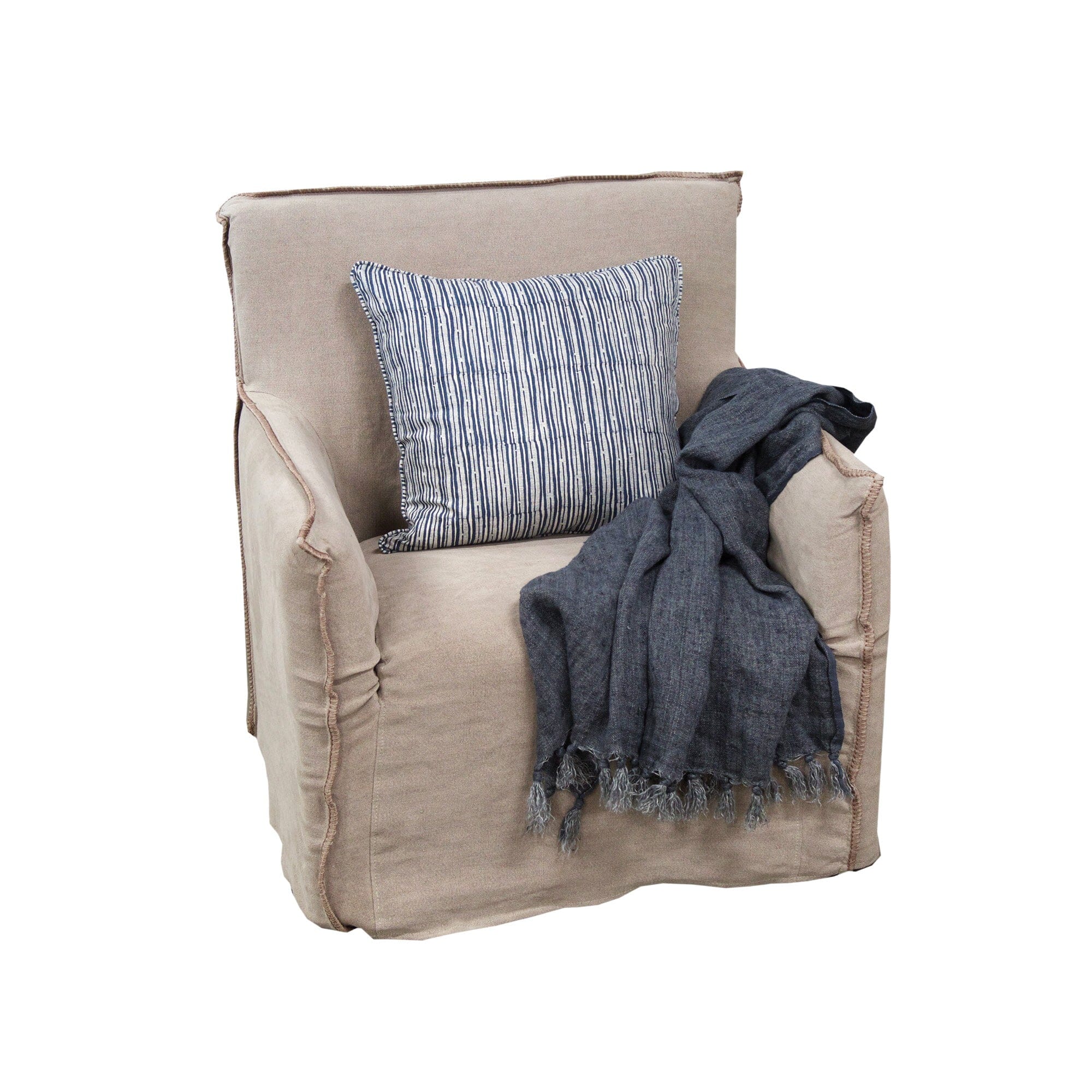 Belongil Armchair Living Furniture Beachwood Designs Shale Linen