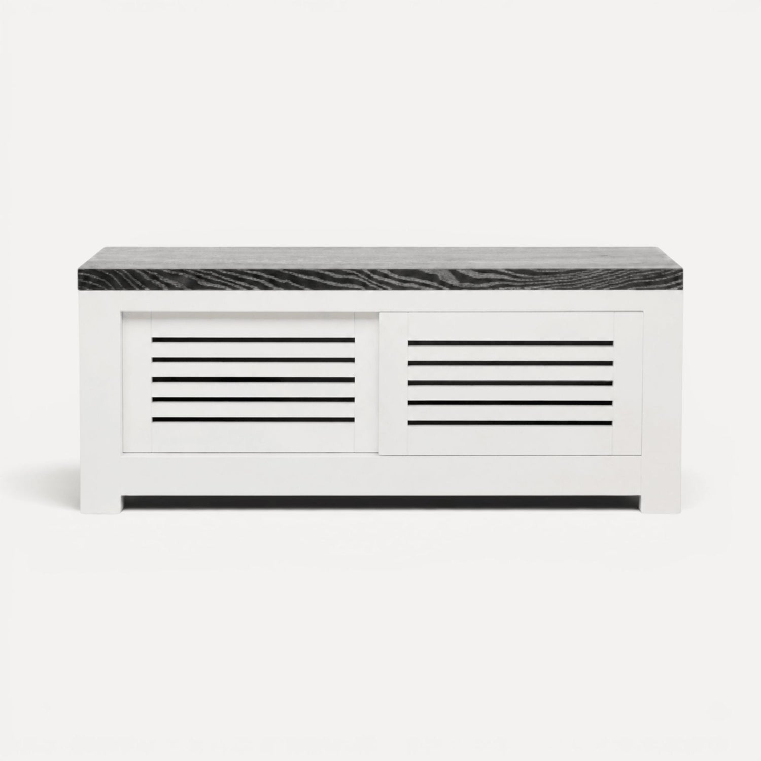 Bilgola Media Unit L1200mm Living Furniture Beachwood Designs White &amp; Grey Limed 