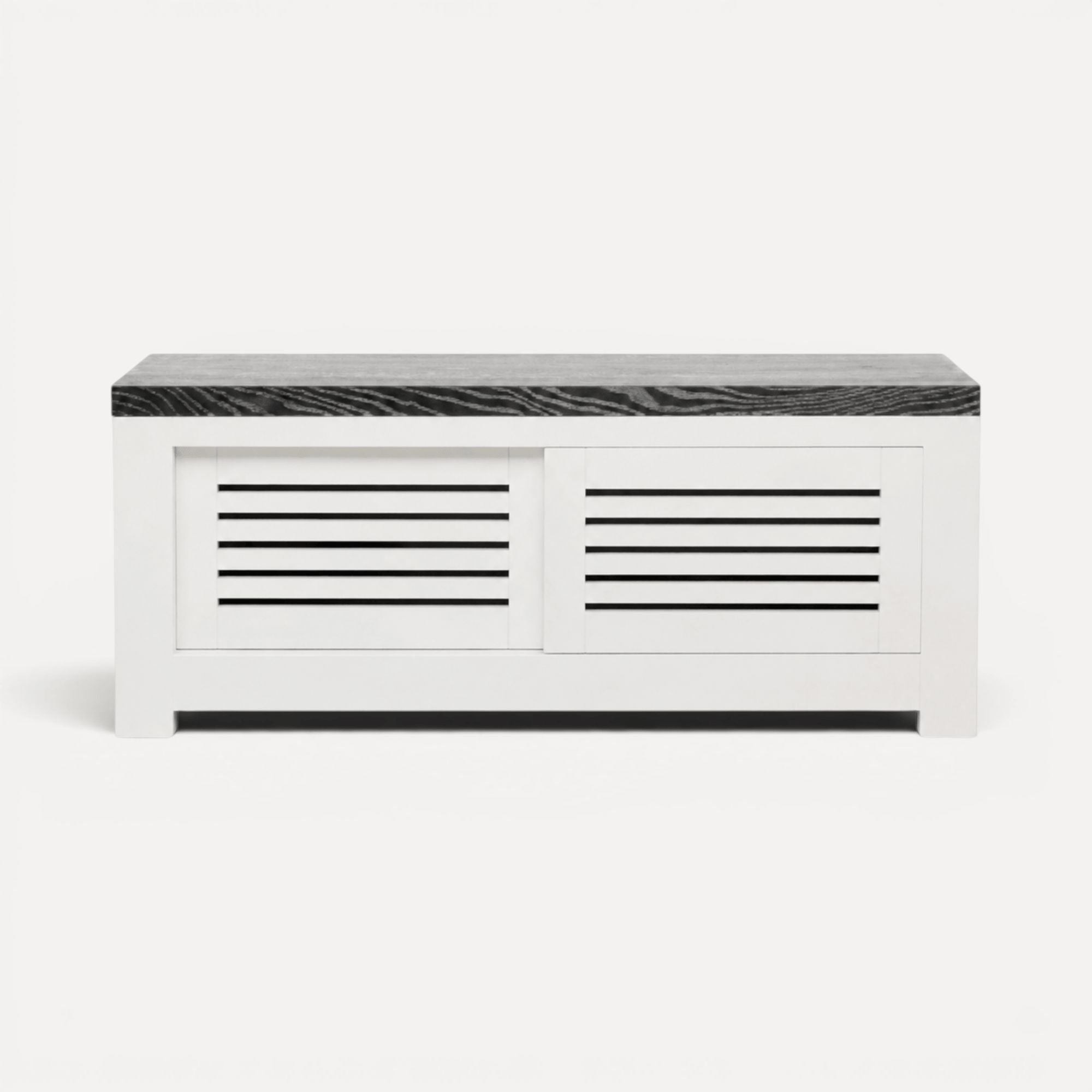 Bilgola Media Unit L1200mm Living Furniture Beachwood Designs White &amp; Grey Limed 