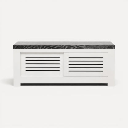 Bilgola Media Unit L1200mm Living Furniture Beachwood Designs White &amp; Grey Limed 