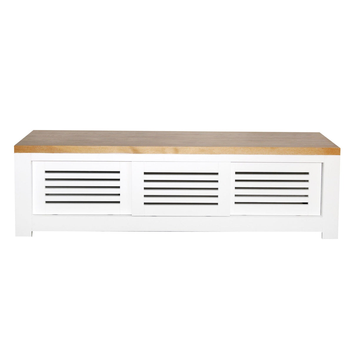 Bilgola Media Unit L1600mm Living Furniture Beachwood Designs White &amp; Limed Ash
