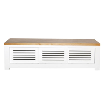 Bilgola Media Unit L1600mm Living Furniture Beachwood Designs White &amp; Limed Ash 