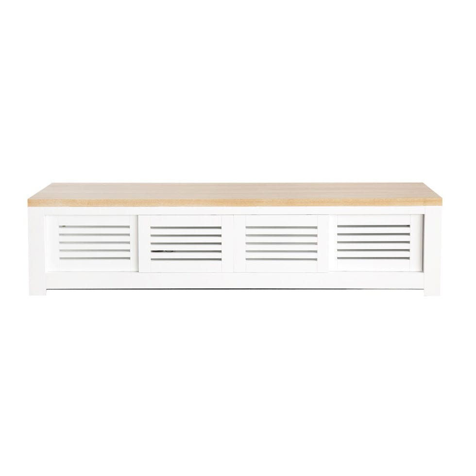 Bilgola Media Unit L2000mm Living Furniture Beachwood Designs White &amp; Limed Ash 