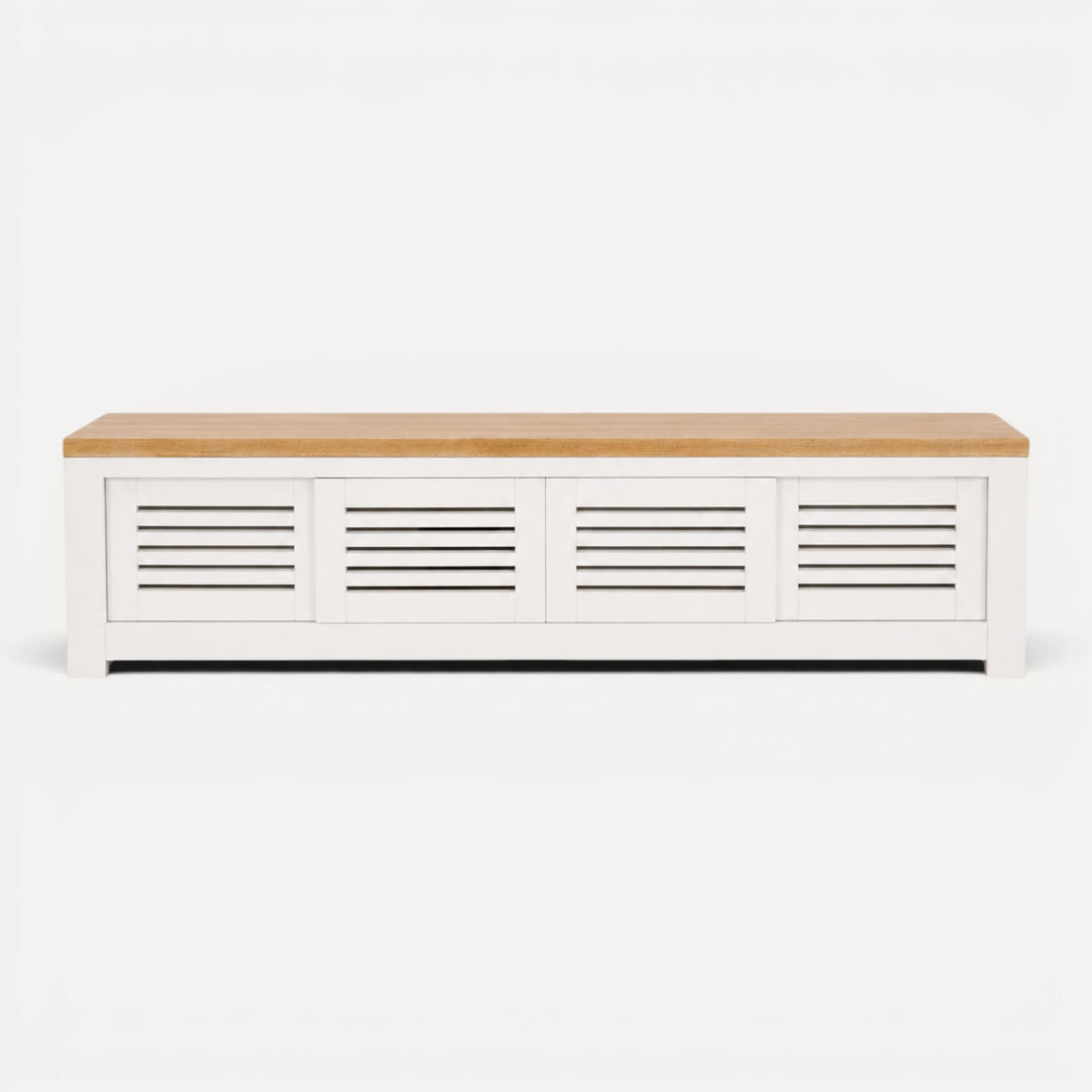 Bilgola Media Unit L2000mm Living Furniture Beachwood Designs White & Limed Ash