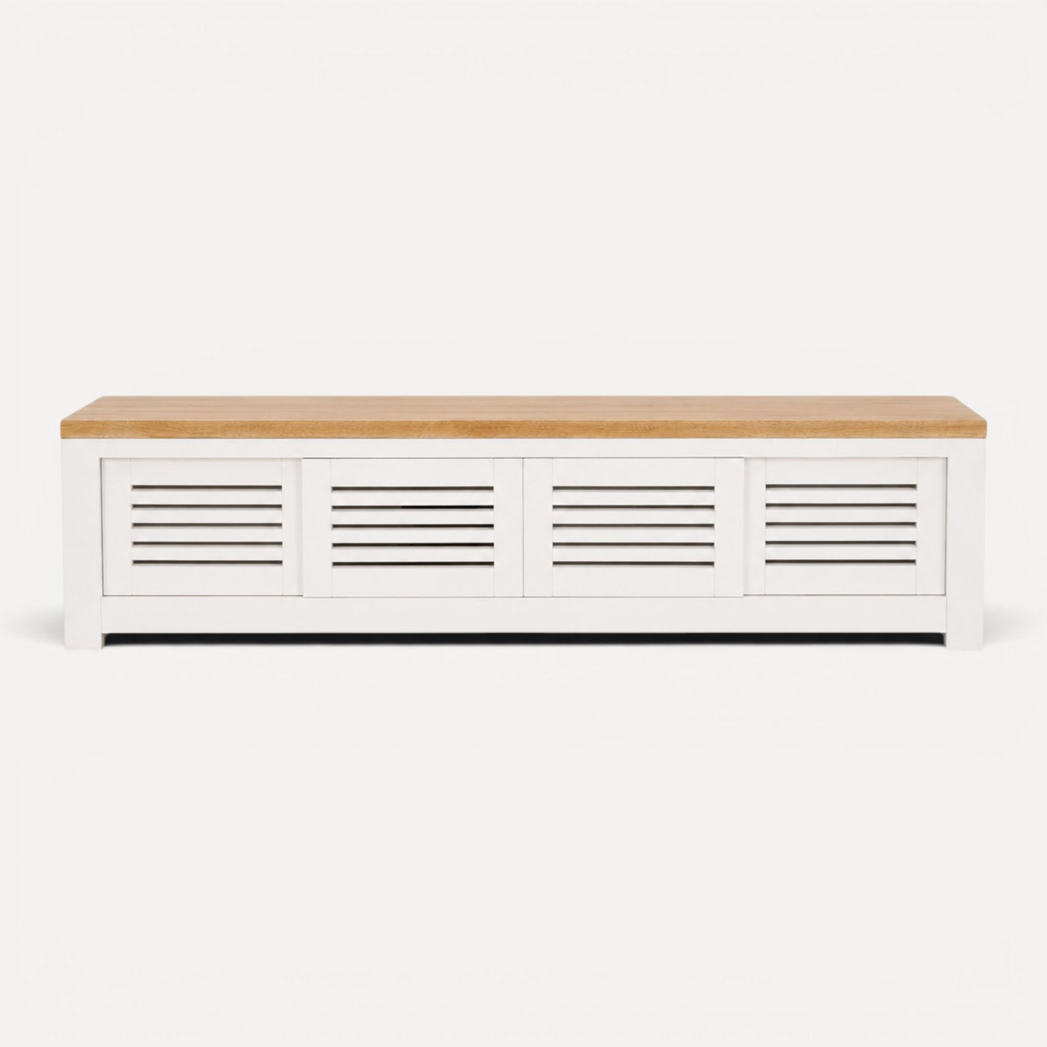 Bilgola Media Unit L2000mm Living Furniture Beachwood Designs White &amp; Limed Ash 