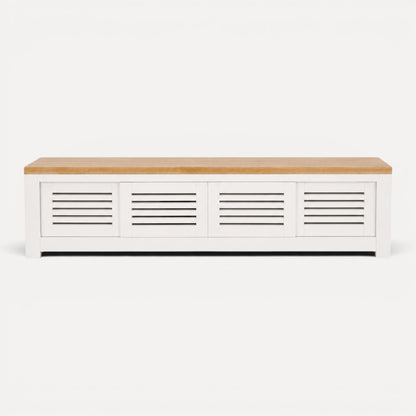 Bilgola Media Unit L2000mm Living Furniture Beachwood Designs White &amp; Limed Ash 