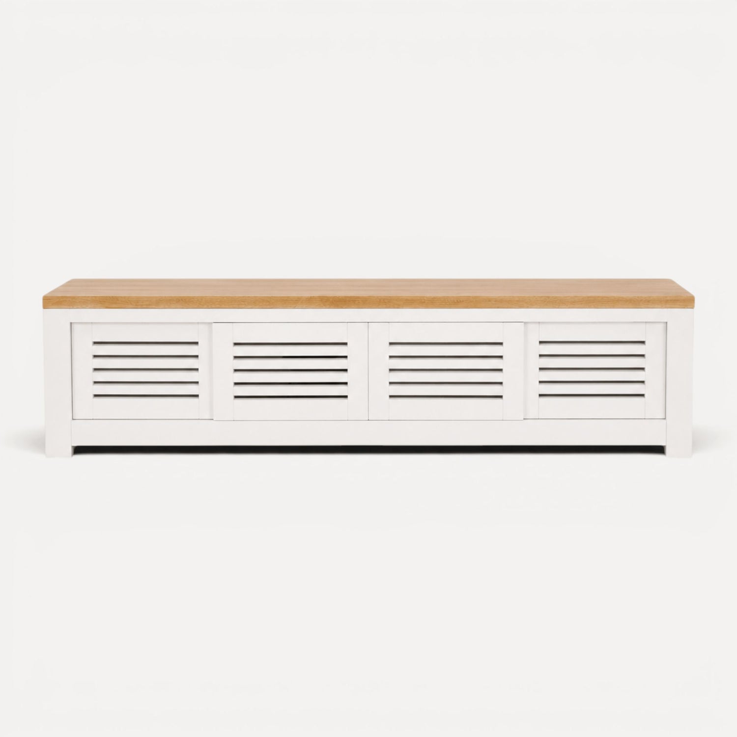 Bilgola Media Unit L2000mm Living Furniture Beachwood Designs White &amp; Limed Ash 
