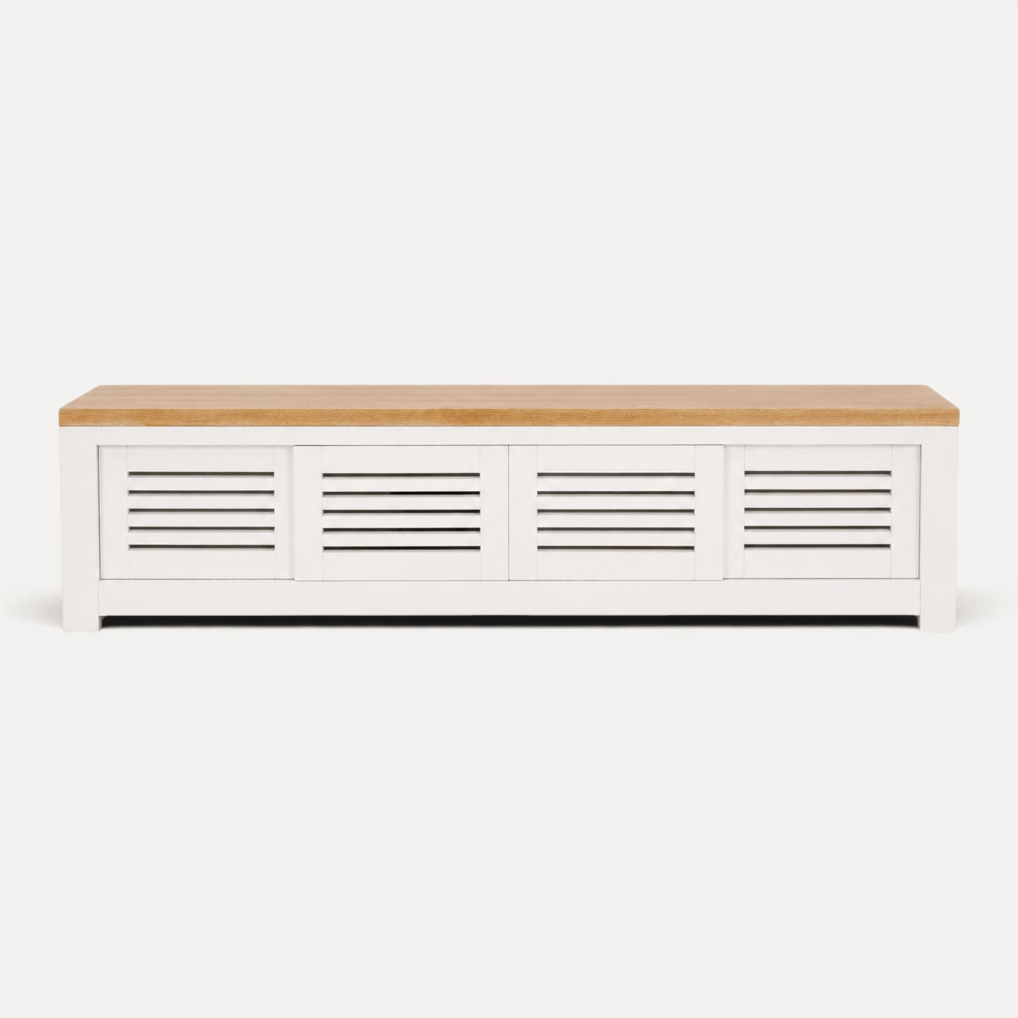 Bilgola Media Unit L2000mm Living Furniture Beachwood Designs White &amp; Limed Ash 