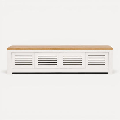 Bilgola Media Unit L2000mm Living Furniture Beachwood Designs White &amp; Limed Ash 