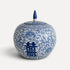 Blue & White Ceramic Jar with Pointed Lid Beachwood Designs 