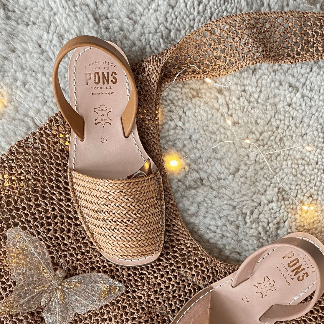 Braided Menorca Leather Sandals - Caramel Homewares Beachwood Designs