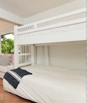 Bunk Bed - Queen &amp; King Single Bedroom Furniture Beachwood Designs White 