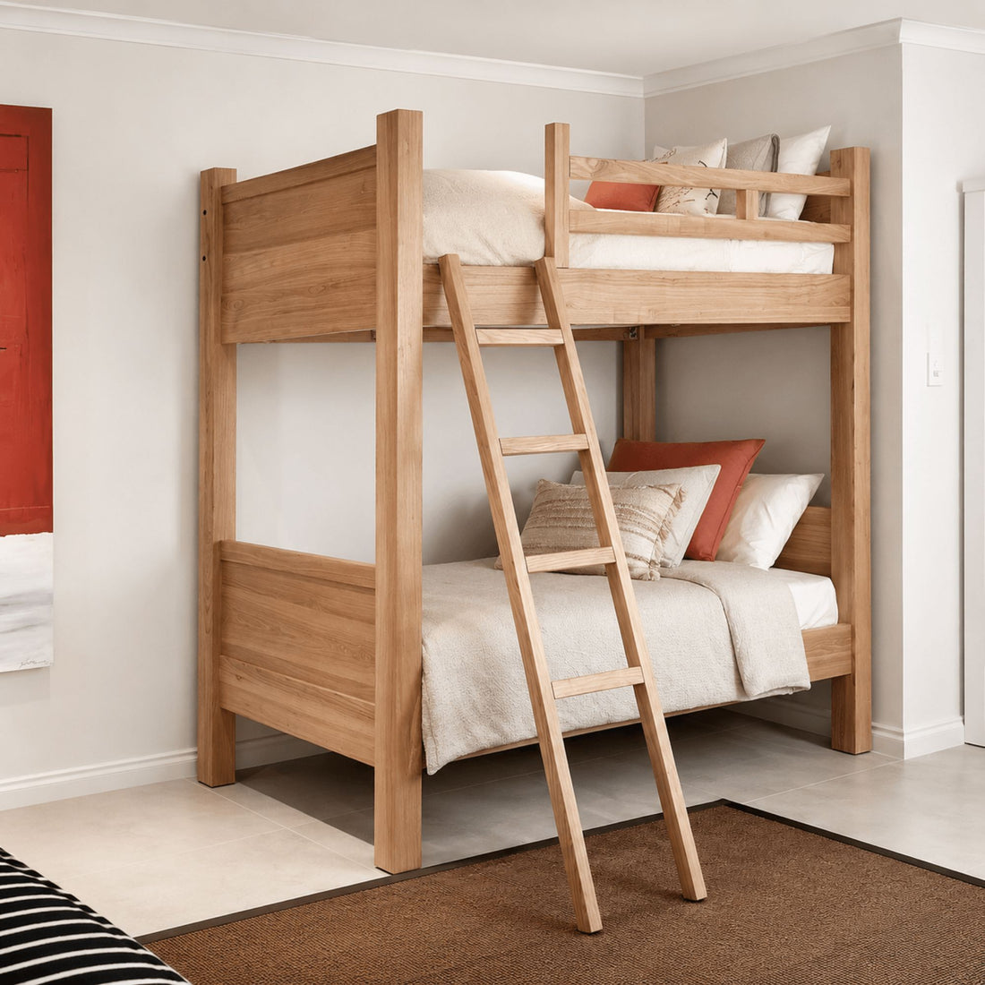Bunk Bed - Removable Ladder - Single Bedroom Furniture Beachwood Designs 