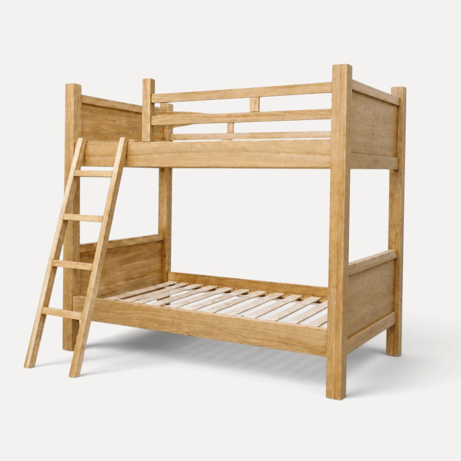 Bunk Bed - Removable Ladder - Single Bedroom Furniture Beachwood Designs Limed Ash 