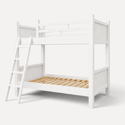 Bunk Bed - Removable Ladder - Single Bedroom Furniture Beachwood Designs White 