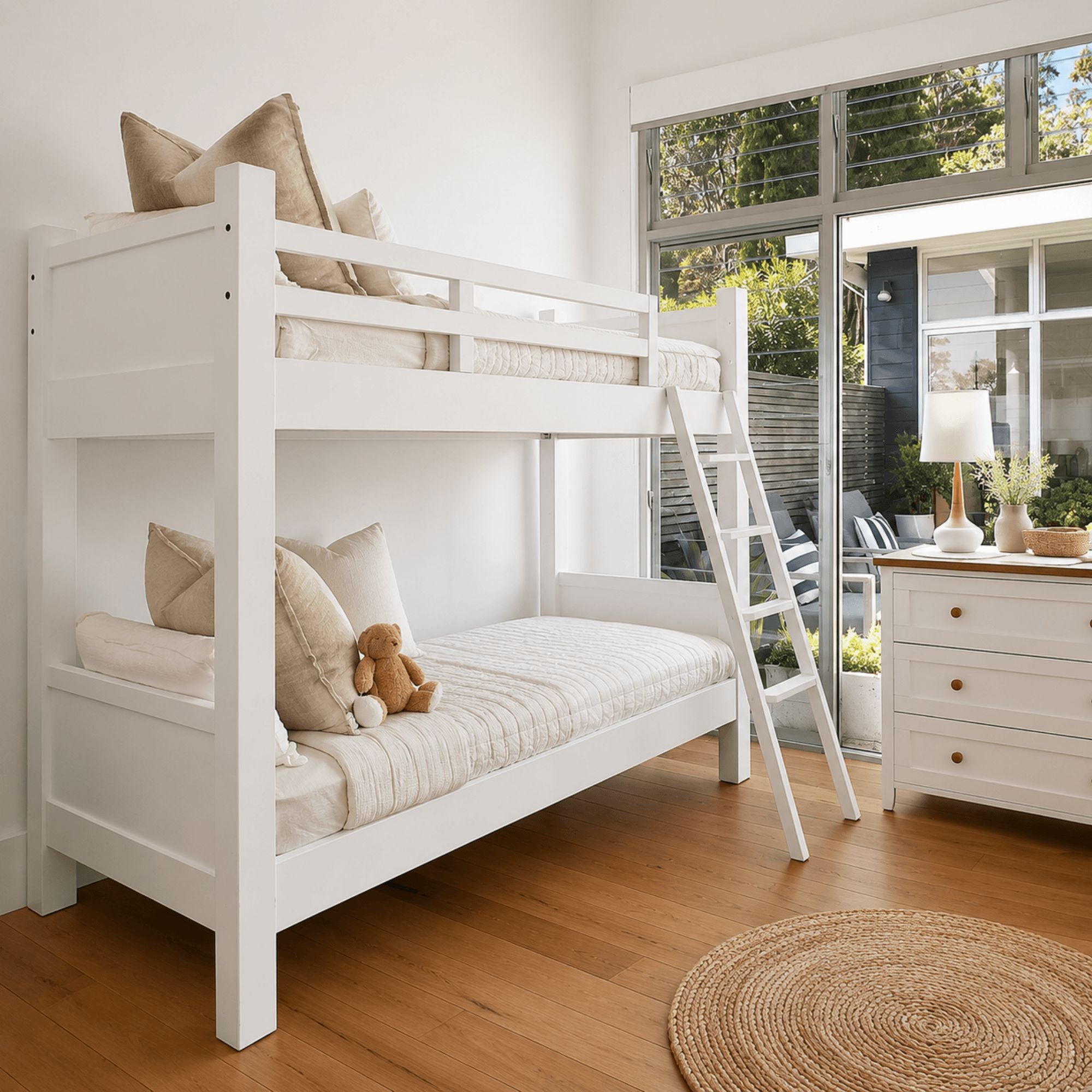 Bunk Beds - King Single - Removable Ladder Bedroom Furniture Beachwood Designs 