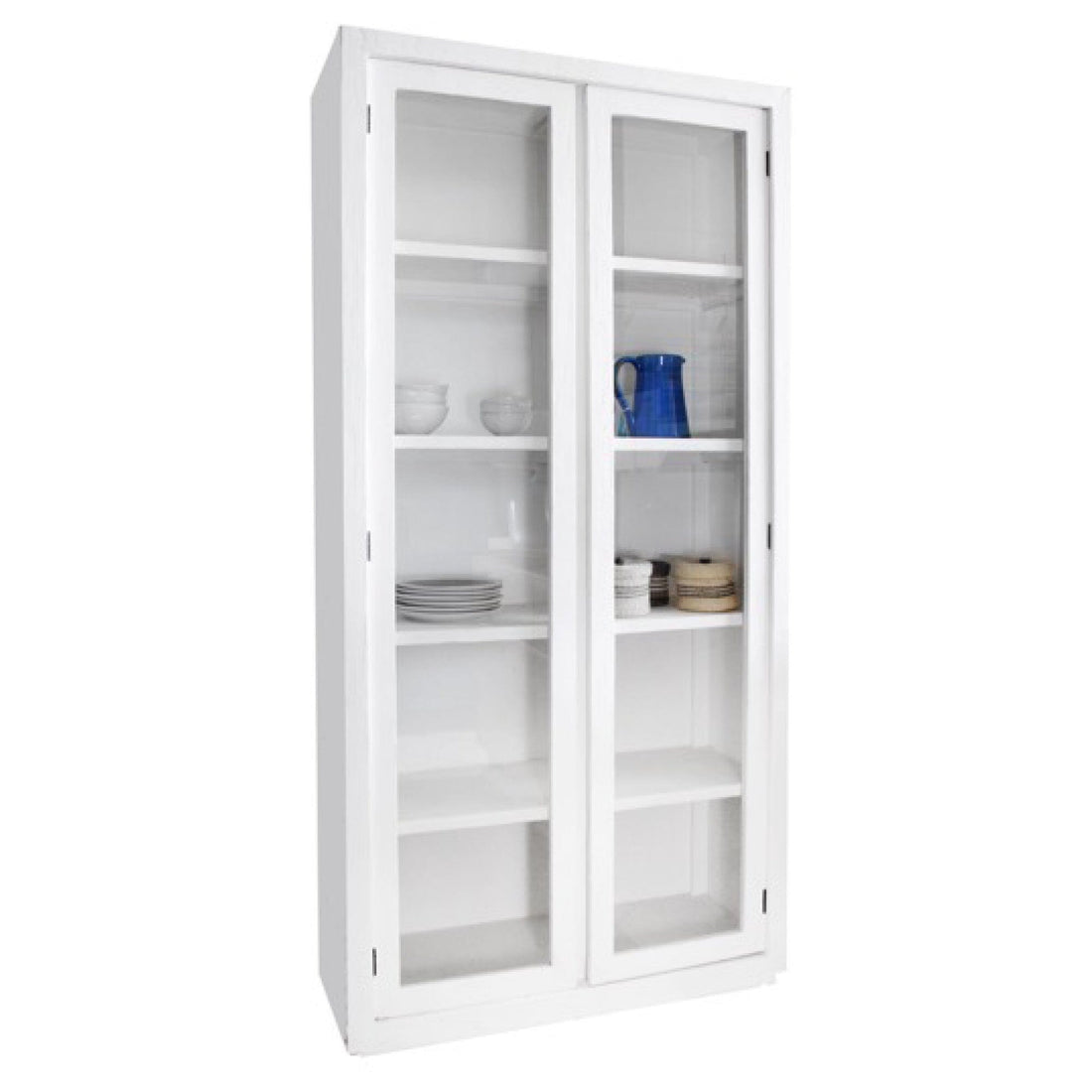 Byron Cabinet 2 Glass Doors Office &amp; Storage Furniture Beachwood Designs White 