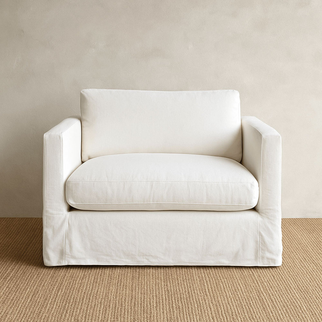 Byron Loveseat - 1.5 Seater Living Furniture Beachwood Designs Chalk Linen Cotton