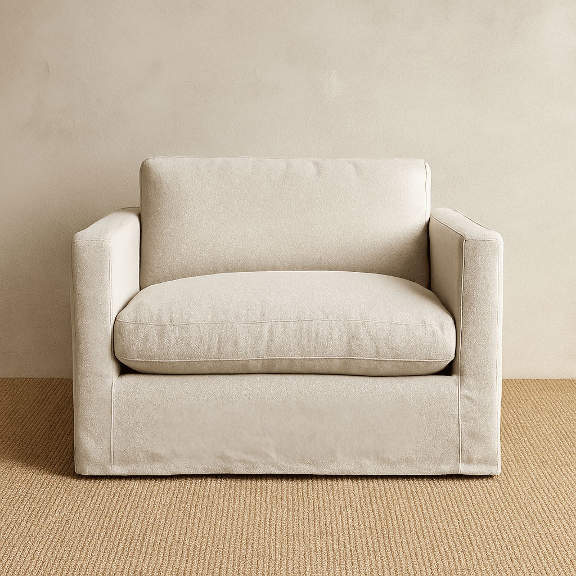 Byron Loveseat - 1.5 Seater Living Furniture Beachwood Designs Salt &amp; Pepper Linen Cotton 