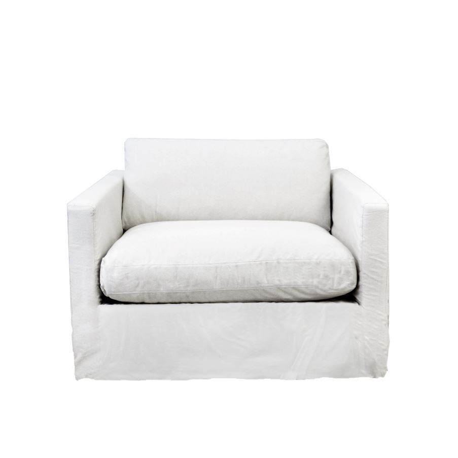 Byron Sofa - 1 Seater Living Furniture Beachwood Designs Chalk Linen Cotton 