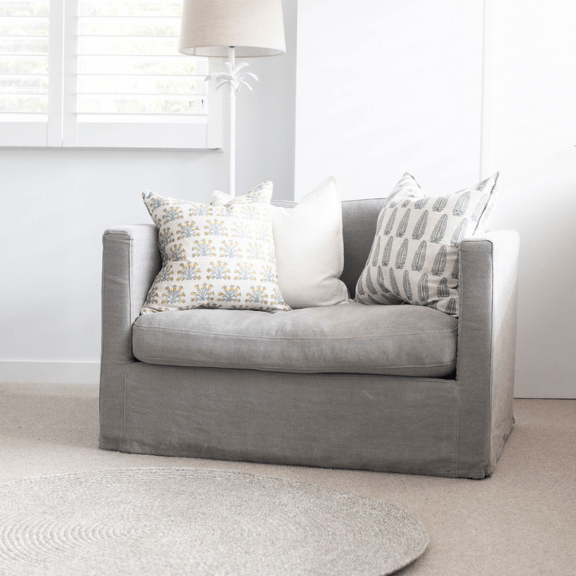 Byron Sofa - 1 Seater Living Furniture Beachwood Designs Grey Linen 