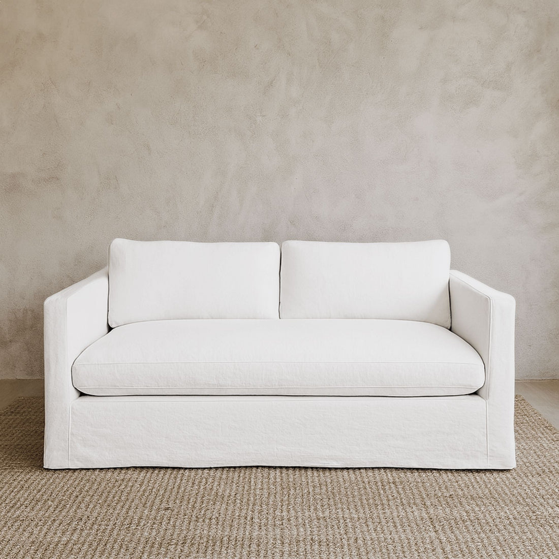 Byron Sofa - 2 Seater Living Furniture Beachwood Designs Avalon Chalk Linen Cotton 