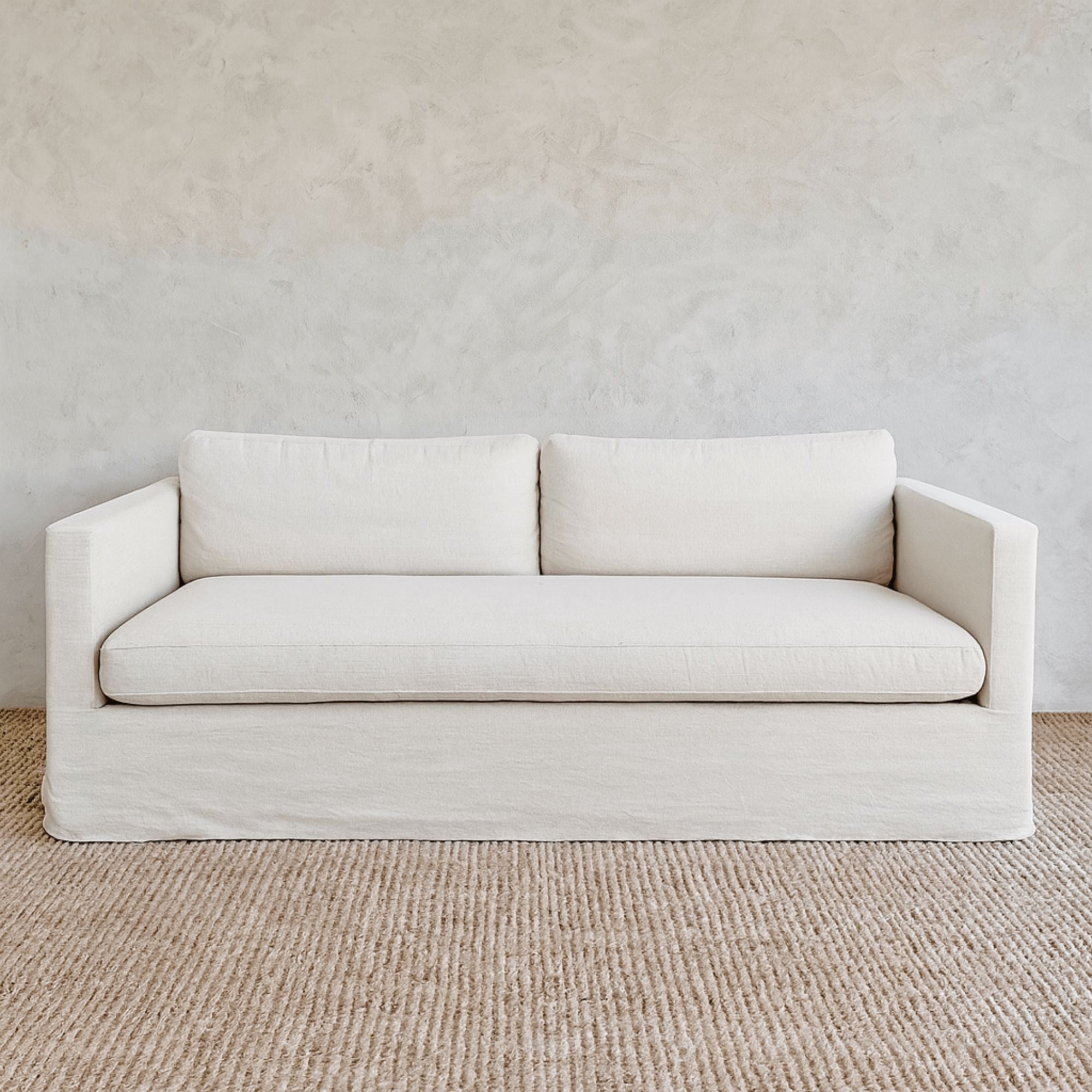 Byron Sofa - 3 Seater Living Furniture Beachwood Designs Salt &amp; Pepper Linen Cotton 